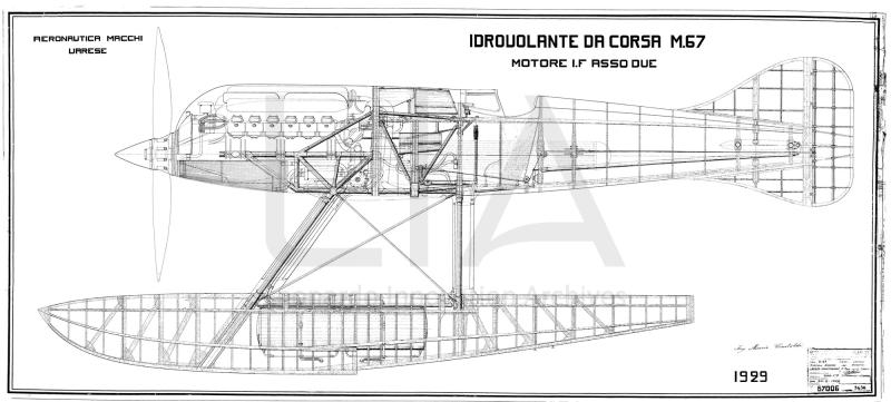 Aeronautica Macchi - Idro M.67 - Assieme vista laterale